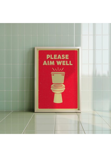 Komik Banyo Tabelası: Retro Tuvalet Mizahı Tuvalet Posteri ( ) fırsatları