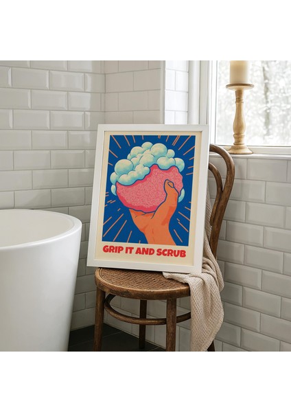 Retro El Yıkama Posteri: Mizah Dolu Banyo Sanatı (, / Dosya) fiyatları