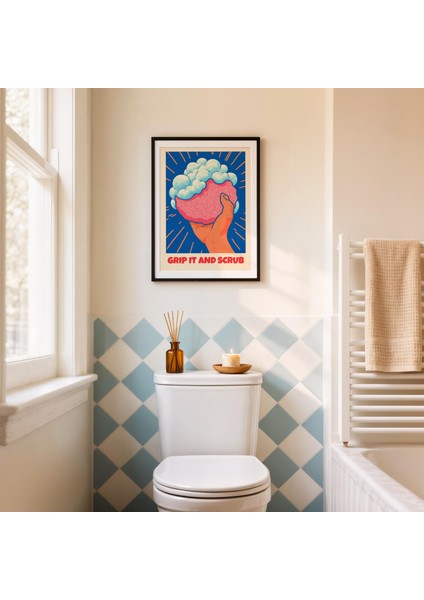 Retro El Yıkama Posteri: Mizah Dolu Banyo Sanatı (, / Dosya) fırsatları