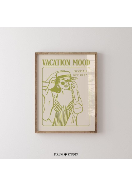 Tatil Ruh Hali Yeşil Sanat, Pastel Yeşil Yaz Sanat Posteri, Sahil Duvarı fiyatları