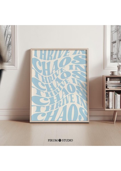 Kaos Içinde Gelişmek Pastel Mavi Y2K Trend Alıntı Sanatı