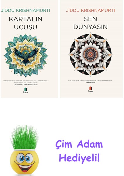 Jiddu Krishnamurti 2 Kitap Seti + Çim Adam Hediye