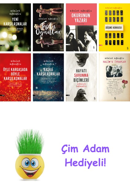 Adalet Ağaoğlu 8 Kitap Seti + Çim Adam Hediye
