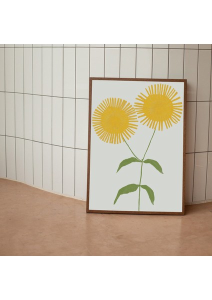 Sarı Ayçiçekleri: Illüstrasyon. Çiçekli Oda Dekoru modelleri