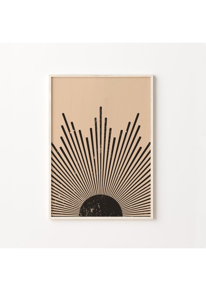 Sunburst Duvar Dekoru, Bej Siyah Duvar Sanatı, Orta Yüzyıl Modern fiyatları