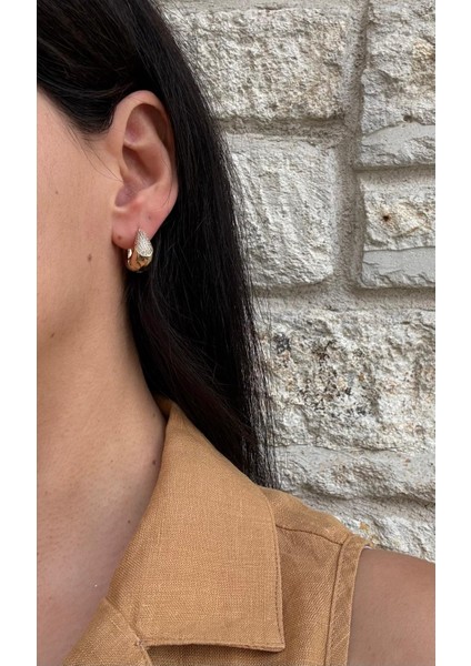 Xuping Damla Model Zirkon Taşlı Gold Küpe fırsatları