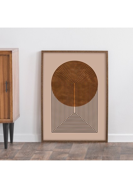 Orta Yüzyıl Modern, Toprak Tonları Duvar Sanatı, Geometrik Şekiller, Minimalist Poster