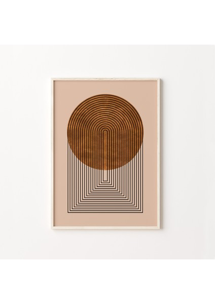 Orta Yüzyıl Modern, Toprak Tonları Duvar Sanatı, Geometrik Şekiller, Minimalist Poster fiyatları