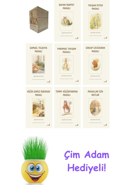 Beatrix Potter 9 Kitap Seti + Çim Adam Hediye