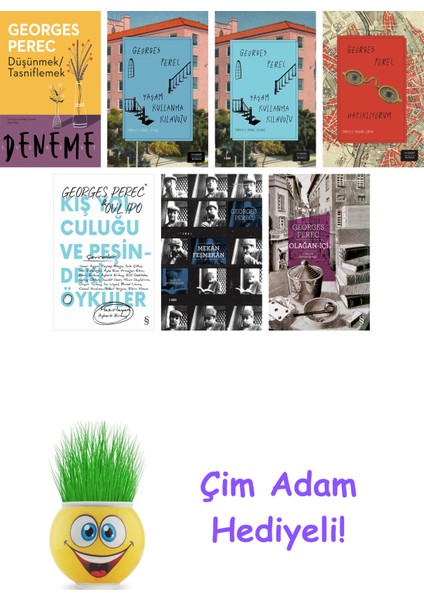 Georges Perec 7 Kitap Seti + Çim Adam Hediye