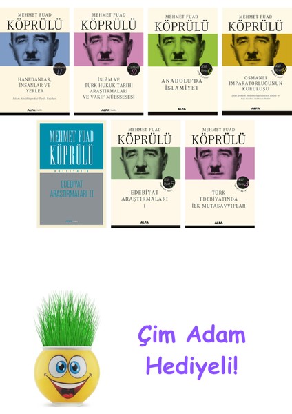 Mehmet Fuad Köprülü 7 Kitap Seti + Çim Adam Hediye