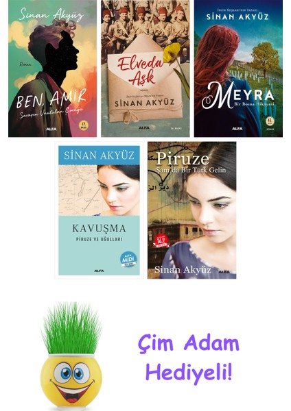 Sinan Akyüz 5 Kitap Seti + Çim Adam Hediye