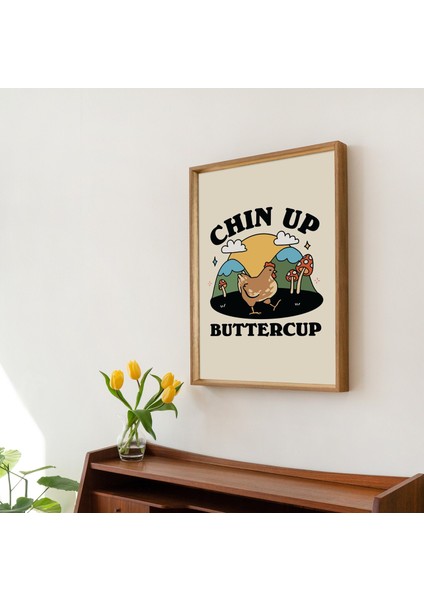 Sevimli Tavuk Duvarı, Retro Tavuk Illüstrasyonu, Sınıf, Cottagecore Olumlu Alıntı fırsatları