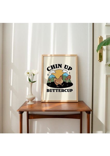 Sevimli Tavuk Duvarı, Retro Tavuk Illüstrasyonu, Sınıf, Cottagecore Olumlu Alıntı indirimleri