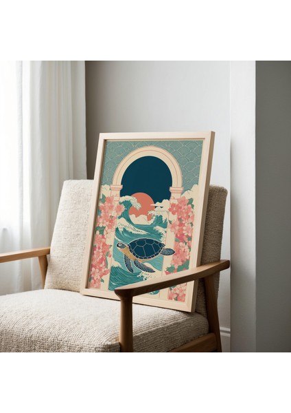 Japon Deniz Kaplumbağası: Kiraz Çiçekleri, Okyanus Dalgaları ( ) fırsatları