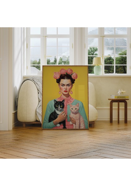 Frida Kahlo'nun Sevimli Kedilerle Sarı Fotoğrafı, Frida Kahlo, Frida Khalo, Baskılar