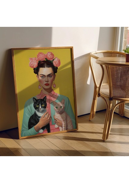 Frida Kahlo'nun Sevimli Kedilerle Sarı Fotoğrafı, Frida Kahlo, Frida Khalo, Baskılar fırsatları