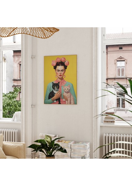 Frida Kahlo'nun Sevimli Kedilerle Sarı Fotoğrafı, Frida Kahlo, Frida Khalo, Baskılar indirimleri