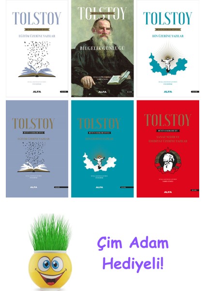 Lev Nikolayeviç Tolstoy 6 Kitap Seti + Çim Adam Hediye