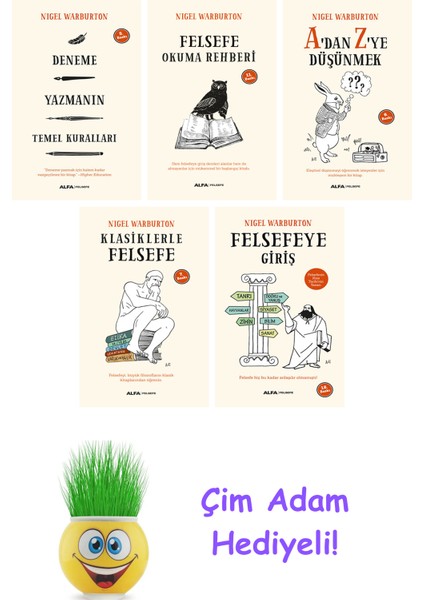 Nigel Warburton 5 Kitap Seti + Çim Adam Hediye