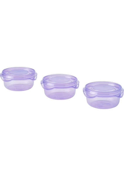 Pruta Plastik Saklama Kabı Seti Lila 70 ml 3 Parça