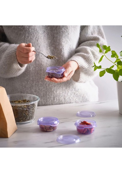 Pruta Plastik Saklama Kabı Seti Lila 70 ml 3 Parça fiyatları