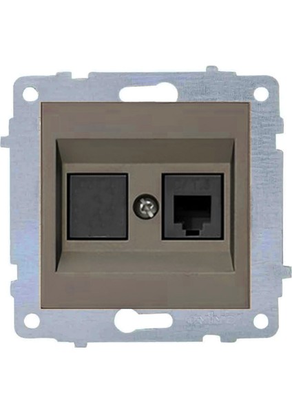 Grano Metalik Antrasit Cat3 Telefon Prizi