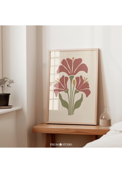 Boho Soyut Çiçek Sanatı, Sıcak Sönük Tonlar