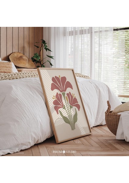 Boho Soyut Çiçek Sanatı, Sıcak Sönük Tonlar fiyatları