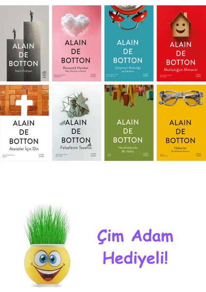 Alain De Botton 8 Kitap Seti + Çim Adam Hediye