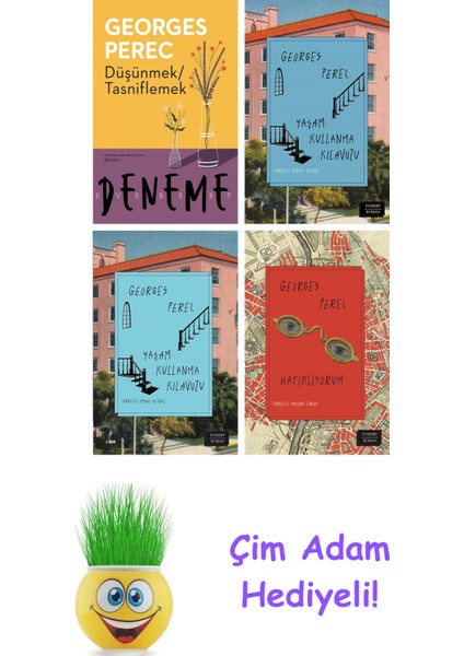 Georges Perec 4 Kitap Seti + Çim Adam Hediye