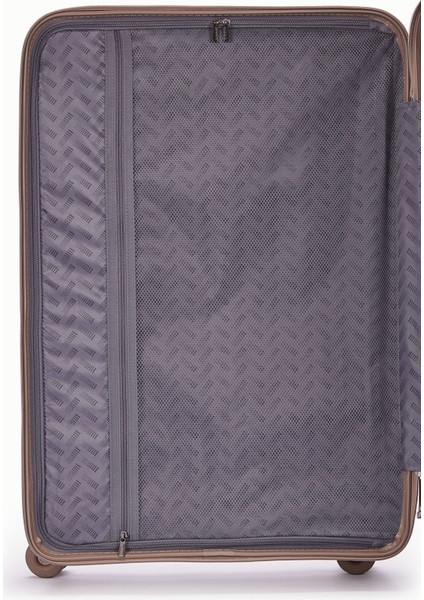 Benetton 2'li Set Orta ve Kabin Boy %100 Polipropilen Valiz Şampanya 14BNT8002