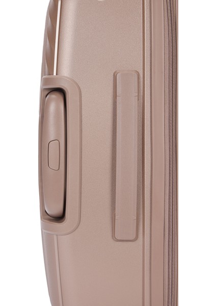 Benetton 2'li Set Orta ve Kabin Boy %100 Polipropilen Valiz Şampanya 14BNT8002