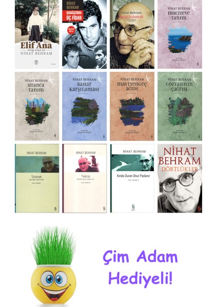 Nihat Behram 12 Kitap Seti + Çim Adam Hediye