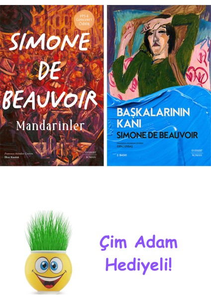Simone De Beauvoir 2 Kitap Seti + Çim Adam Hediye