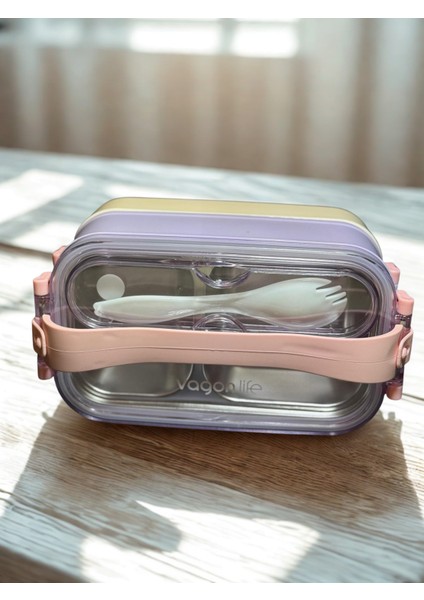 1400 ml 3 Bölmeli Paslanmaz Çelik Lunchbox fırsatları