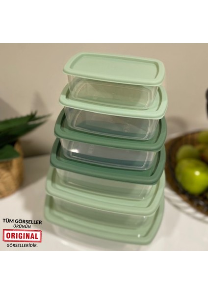 6'lı Dikdörtgen Hava Geçirmez Saklama Kabı Seti ,dolap Düzenleyici Organizer