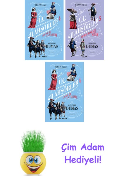 Alexandre Dumas 3 Kitap Seti + Çim Adam Hediye