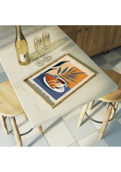 Kruvasan ve Kahve Posteri, Kruvasan, Kahve Barı, Kahve Posteri, Kruvasan Sanatı, Kahve Sanatı indirimleri