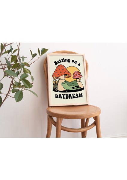 70'ler Kurbağa Mantarı, Sevimli Kurbağa Poster, Pozitif, Retro Duvar Dekoru, Büyük Sanat