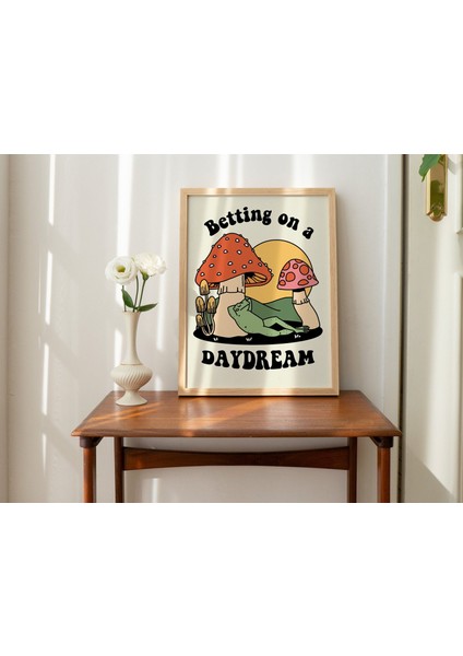 70'ler Kurbağa Mantarı, Sevimli Kurbağa Poster, Pozitif, Retro Duvar Dekoru, Büyük Sanat fırsatları