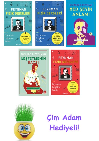 Richard P. Feynman 5 Kitap Seti + Çim Adam Hediye