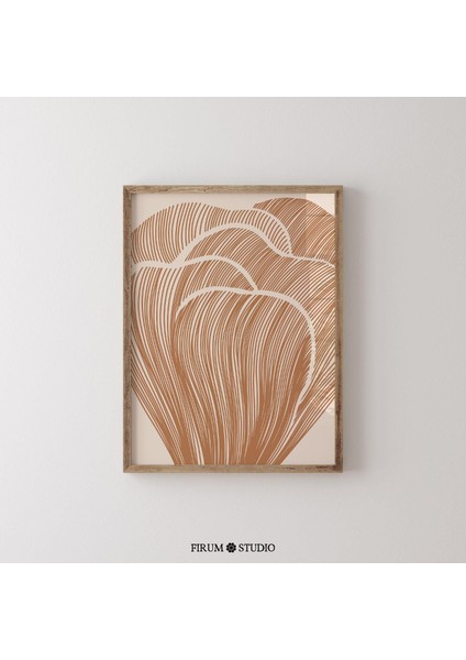 Minimalist Yanık Turuncu Soyut Botanik Sanatı fiyatları