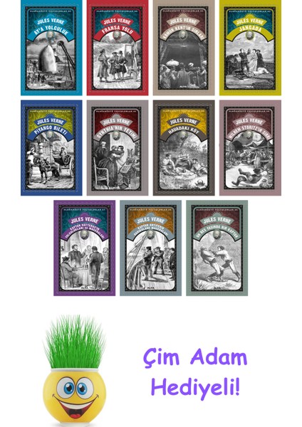 Jules Verne 11 Kitap Seti + Çim Adam Hediye