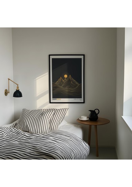 Japandi Dağ Ay Sanatı: Soyut Wabi Sabi Duvar Dekoru ( ) modelleri