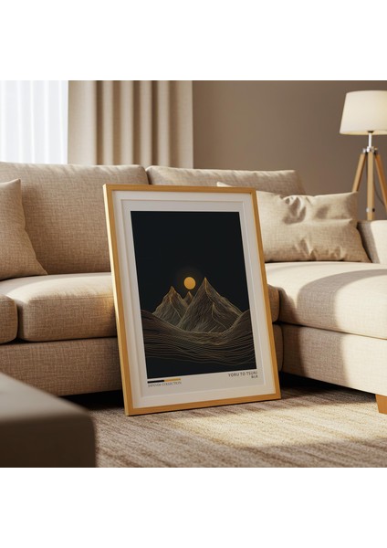 Japandi Dağ Ay Sanatı: Soyut Wabi Sabi Duvar Dekoru ( )