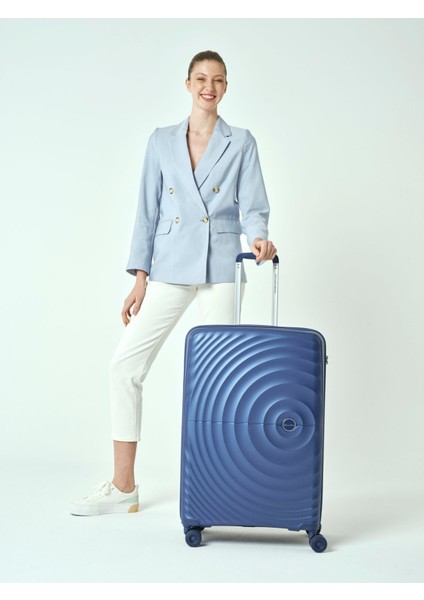 Benetton 2'li Set Büyük ve Orta Boy %100 Polipropilen Valiz Mavi 14BNT8002 fırsatları