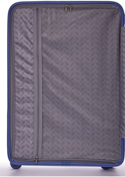 Benetton 2'li Set Büyük ve Orta Boy %100 Polipropilen Valiz Mavi 14BNT8002