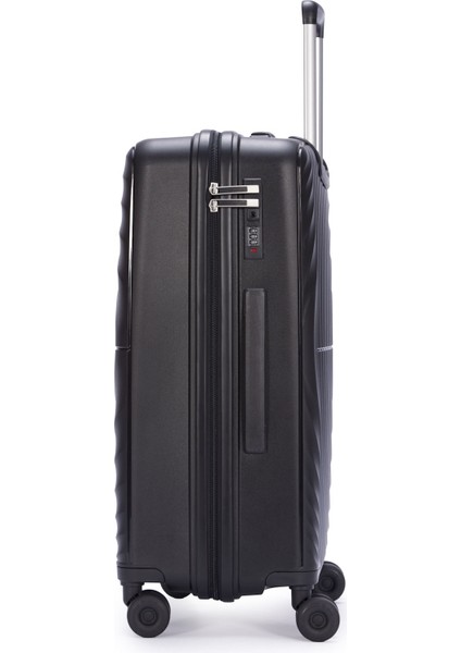 Benetton 2'li Set Orta ve Kabin Boy %100 Polipropilen Valiz Siyah 14BNT8002 modelleri