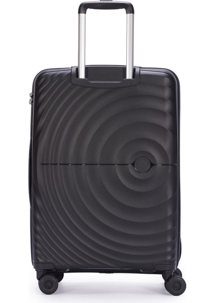 Benetton 2'li Set Orta ve Kabin Boy %100 Polipropilen Valiz Siyah 14BNT8002